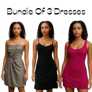 Dress Bundle Lot Of 3 Size M BodyCon Romantic Sexy Disco Party Event Feminine D
